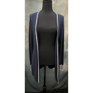 Duffield Lane Womens Cashmere Blend Cardigan‎ Sweater Medium Navy Blue